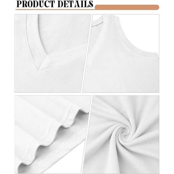 2 Pack Womens Tank Tops Summer V Neck Sleeveless Loose Casual Blouses Beach - Picture 5 of 6
